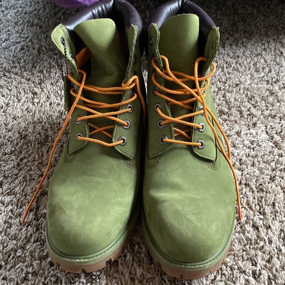 Mens Timberland Olive Green Boots- Size 12 - Picture 2 of 4